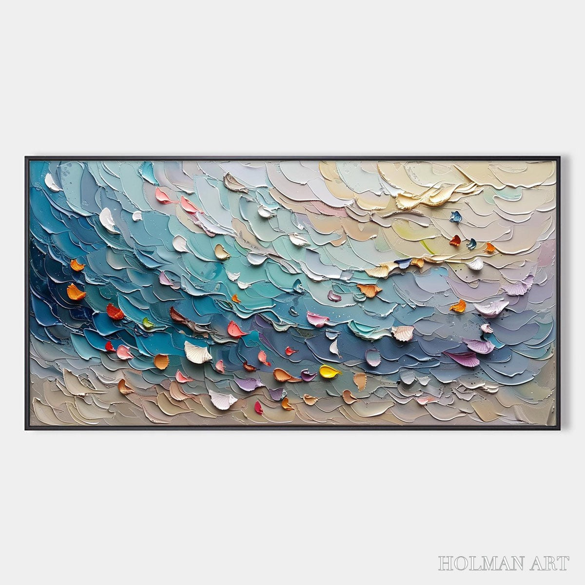HOLMAN ART Coral Dream – Textured Abstract Seascape Oil Painting - image 1