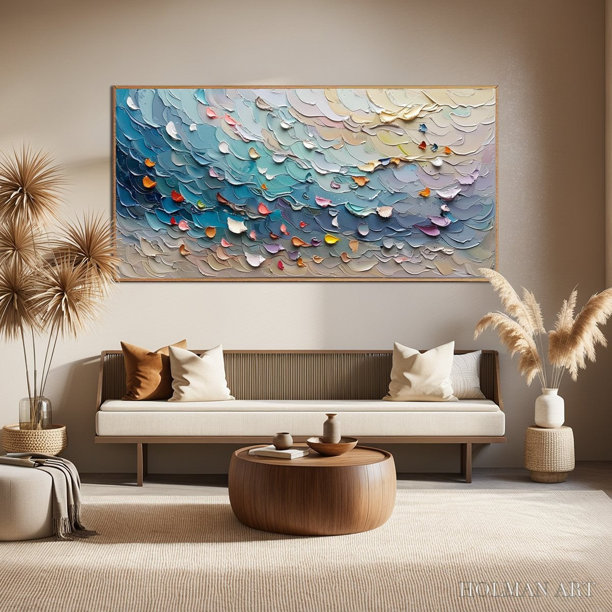 HOLMAN ART Coral Dream – Textured Abstract Seascape Oil Painting - image 2