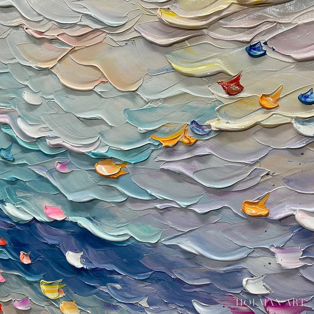 HOLMAN ART Coral Dream – Textured Abstract Seascape Oil Painting - image 6