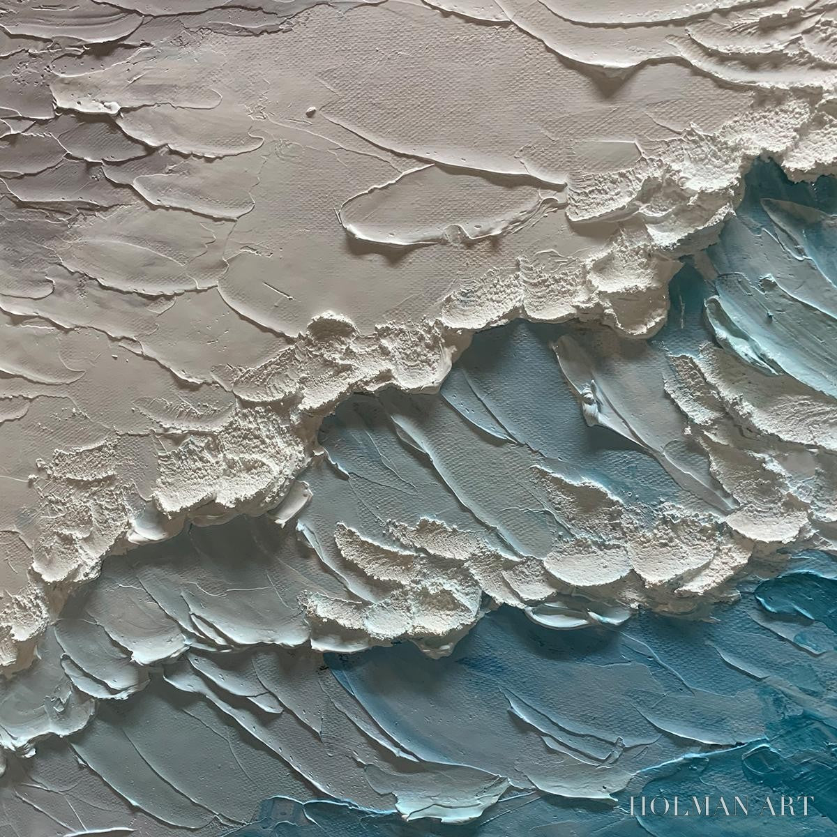 HOLMAN ART Ocean'S Embrace – Textured Abstract Seascape Oil Painting - image 3