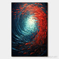 HOLMAN ART Oceanic Dance – Abstract Swirling Fish Oil Painting - image 1