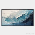 HOLMAN ART Azure Crest – Ocean Waves Abstract Impasto Oil Painting - image 1