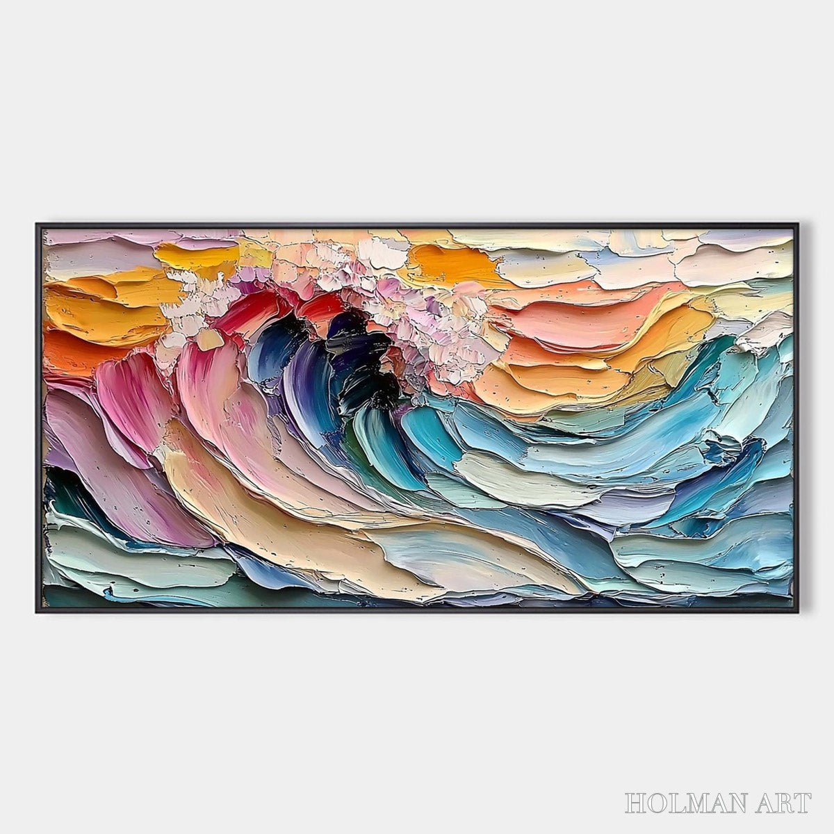 HOLMAN ART Cresting Wave – Textured Impasto Ocean Wave Oil Painting - image 1
