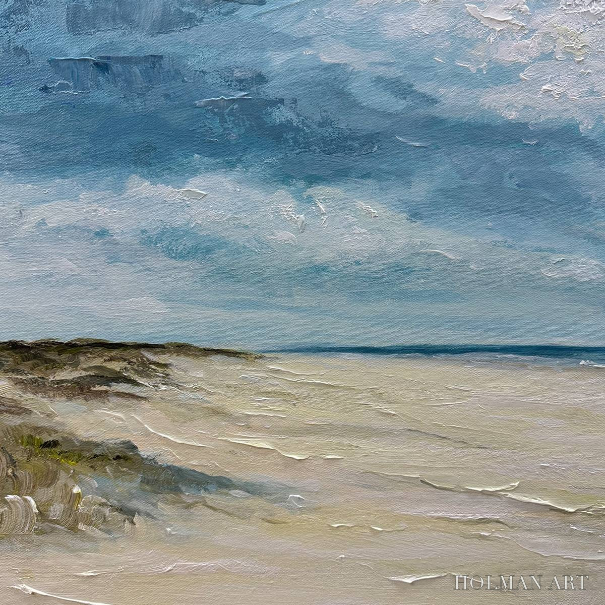 HOLMAN ART Seaside Serenity – Textured Coastal Beach Oil Painting - image 3