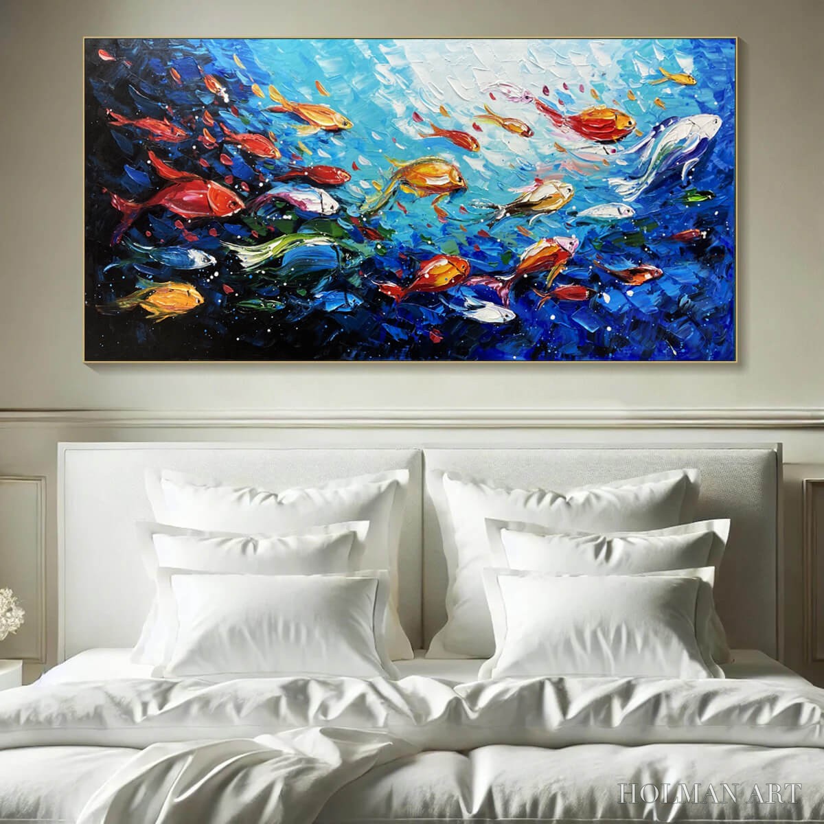 HOLMAN ART Ocean'S Jewels – Textured Impasto Colorful Fish Oil Painting - image 2