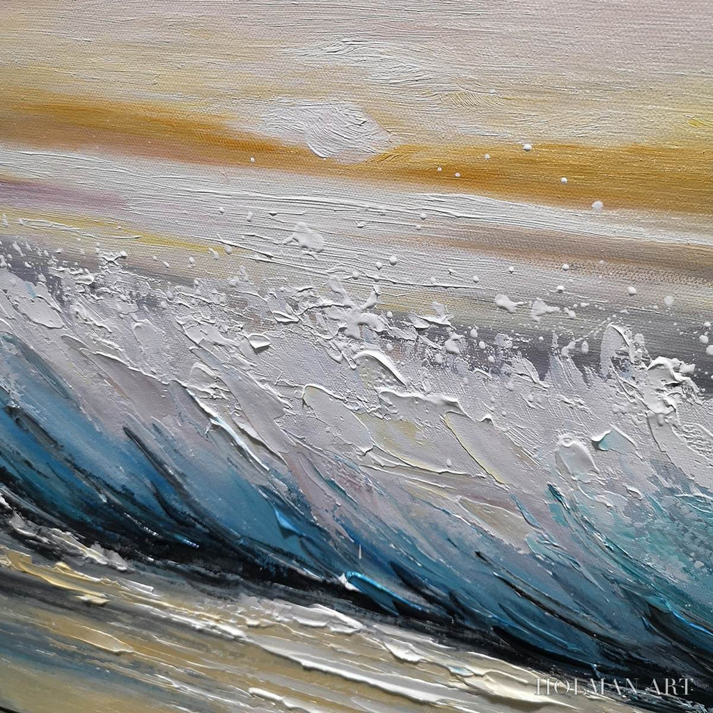 HOLMAN ART Dusk Tide – Ocean Waves Seascape Oil Painting - image 5