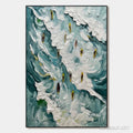 HOLMAN ART Catching the Wave – Ocean Surfers Impasto Oil Painting on Canvas - image 1