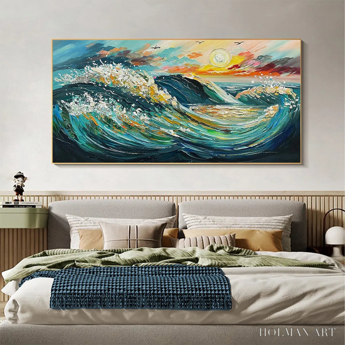 HOLMAN ART Oceanic Pulse – Hand-Textured Seascape Oil Painting with Gold Leaf Accents - image 2
