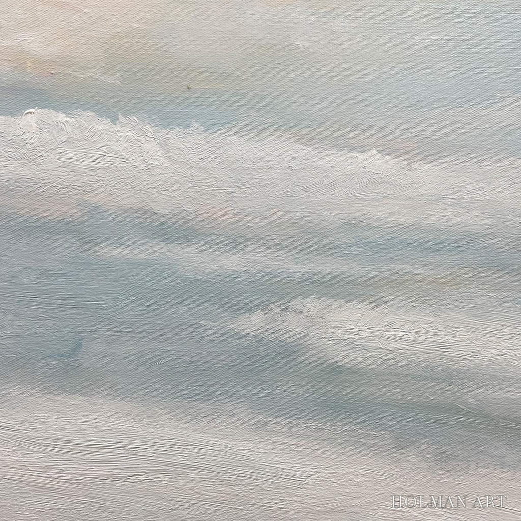 HOLMAN ART Coastal Serenity – Abstract Coastal Landscape Painting in Soft Blues and Neutrals - image 3