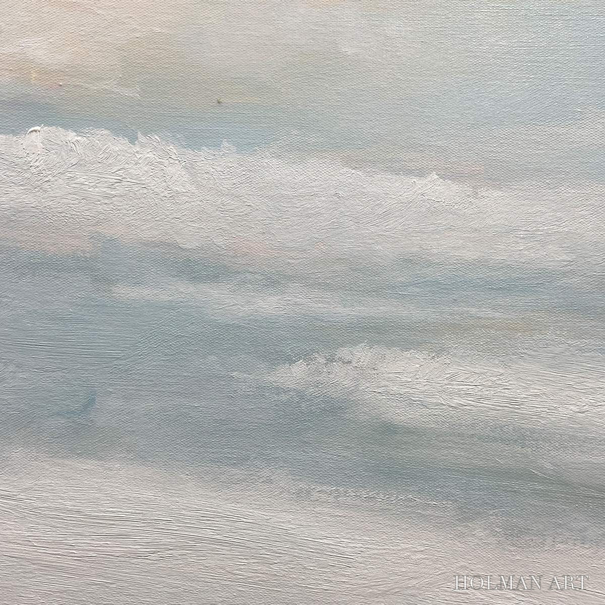 HOLMAN ART Coastal Serenity – Abstract Coastal Landscape Painting in Soft Blues and Neutrals - image 3