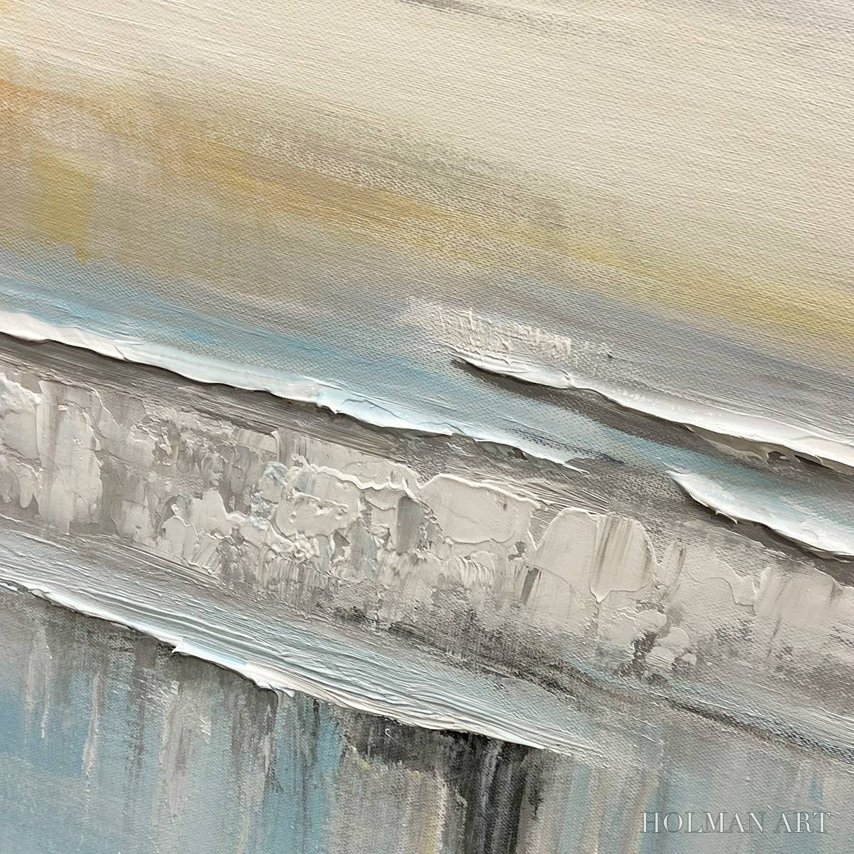 HOLMAN ART Coastal Serenity – Abstract Coastal Landscape Painting in Soft Blues and Neutrals - image 5