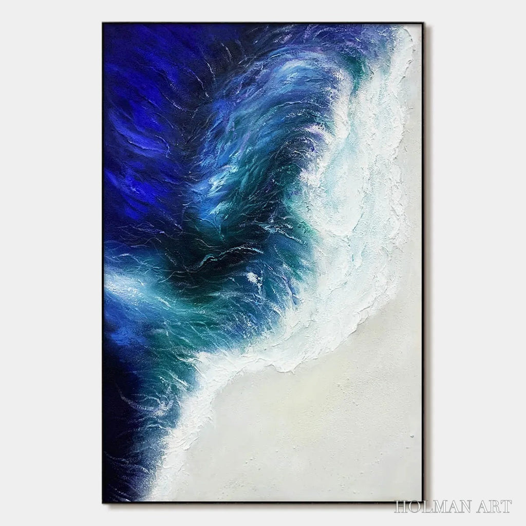 HOLMAN ART Ocean'S Embrace – Ocean Waves Seascape Oil Painting - image 1