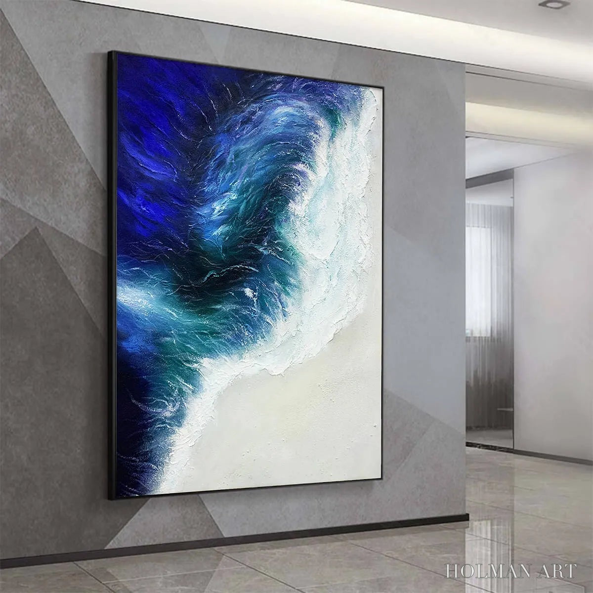 HOLMAN ART Ocean'S Embrace – Ocean Waves Seascape Oil Painting - image 2