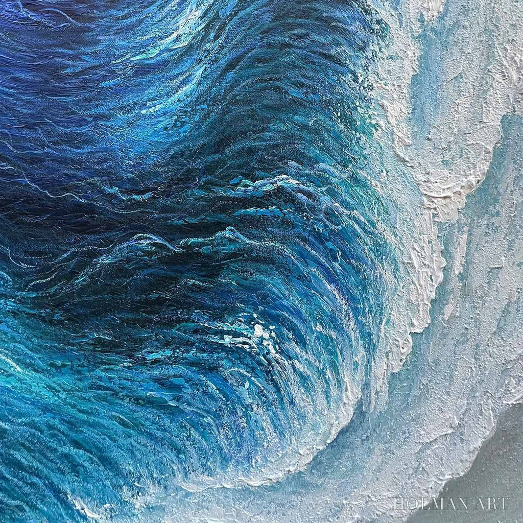 HOLMAN ART Ocean'S Embrace – Ocean Waves Seascape Oil Painting - image 3