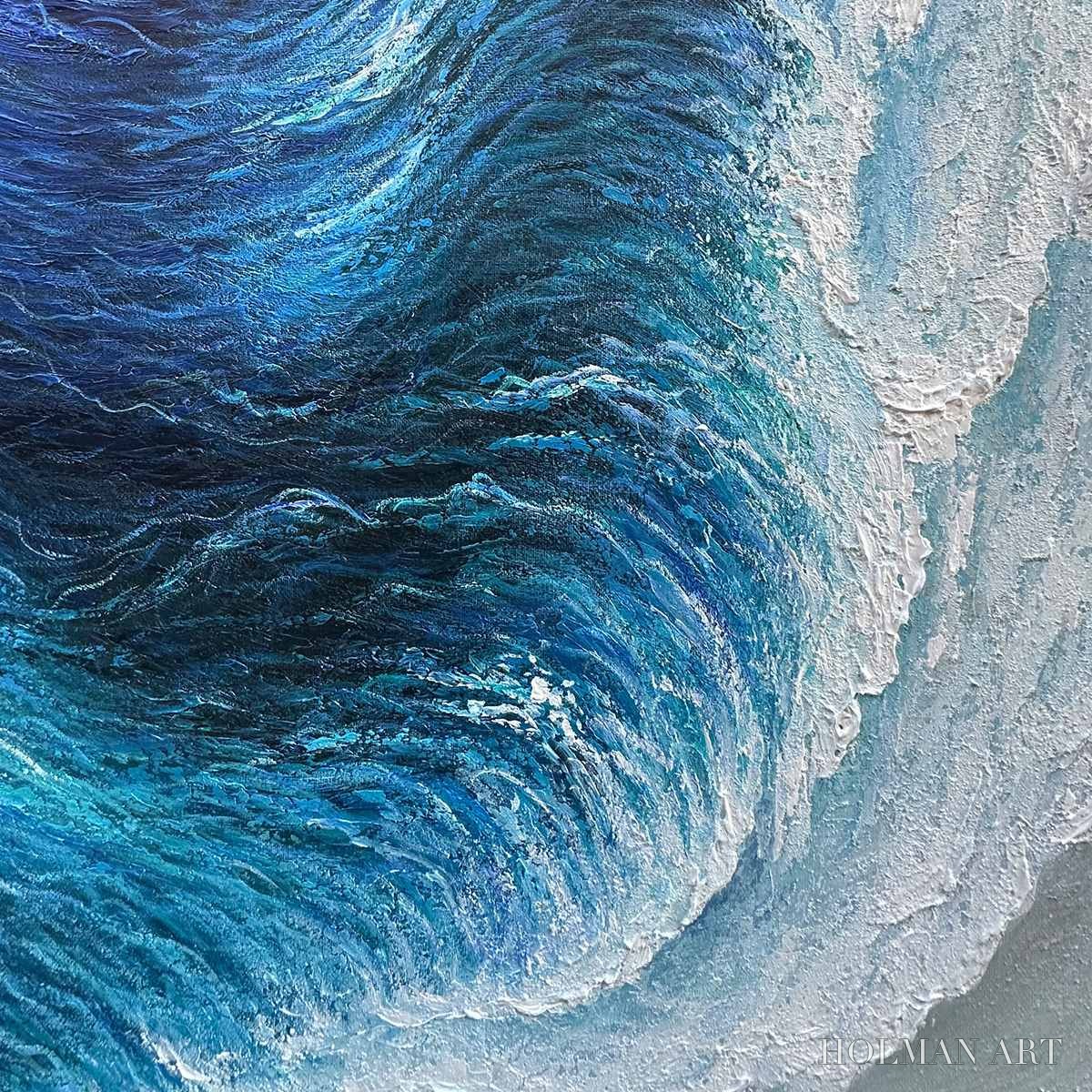 HOLMAN ART Ocean'S Embrace – Ocean Waves Seascape Oil Painting - image 3