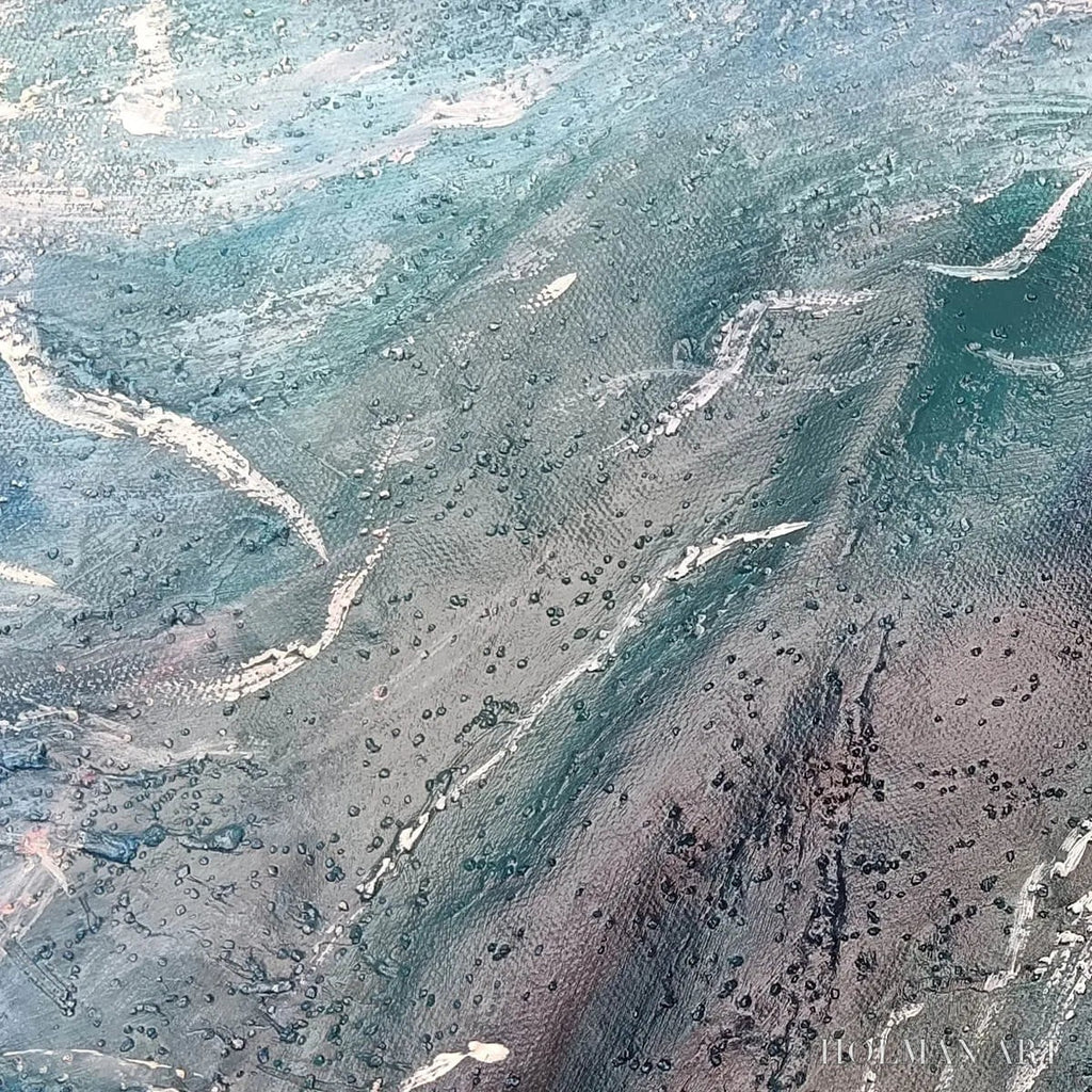 HOLMAN ART Ocean'S Embrace – Ocean Waves Seascape Oil Painting - image 4