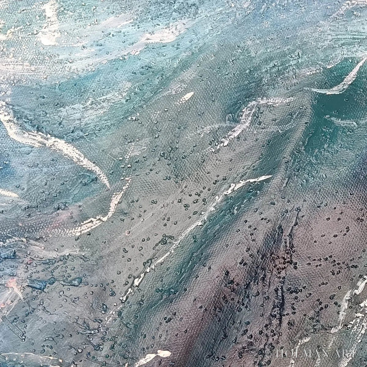 HOLMAN ART Ocean'S Embrace – Ocean Waves Seascape Oil Painting - image 4