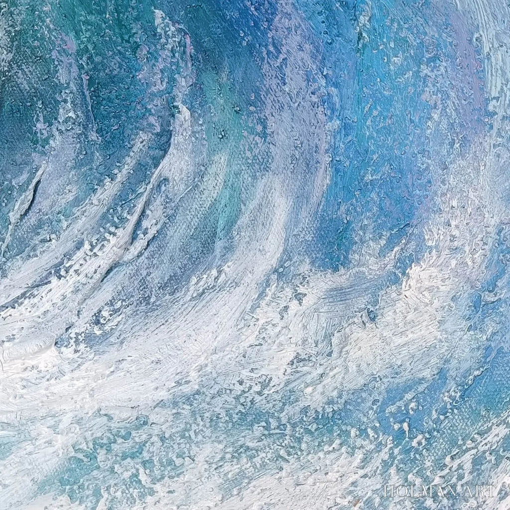 HOLMAN ART Ocean'S Embrace – Ocean Waves Seascape Oil Painting - image 6
