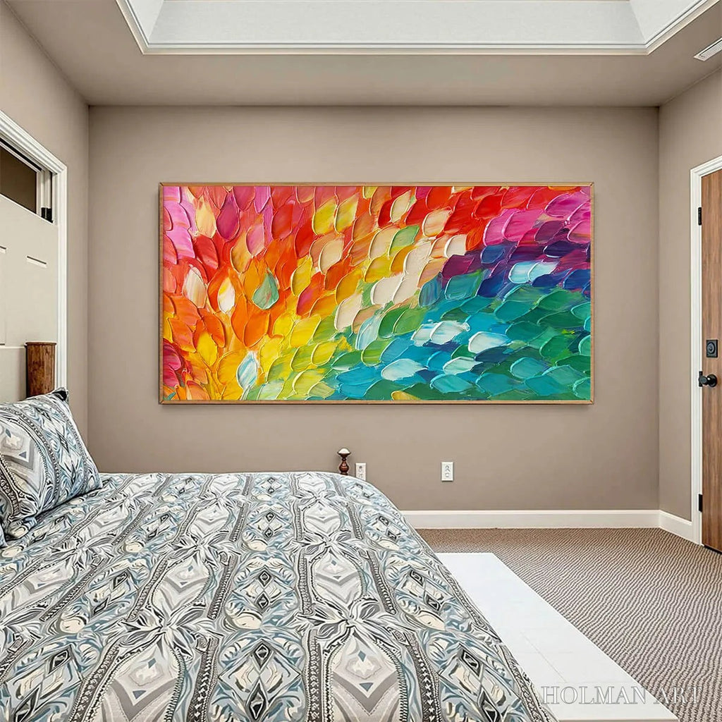 HOLMAN ART Chroma Wave – Textured Abstract Rainbow Oil Painting - image 6