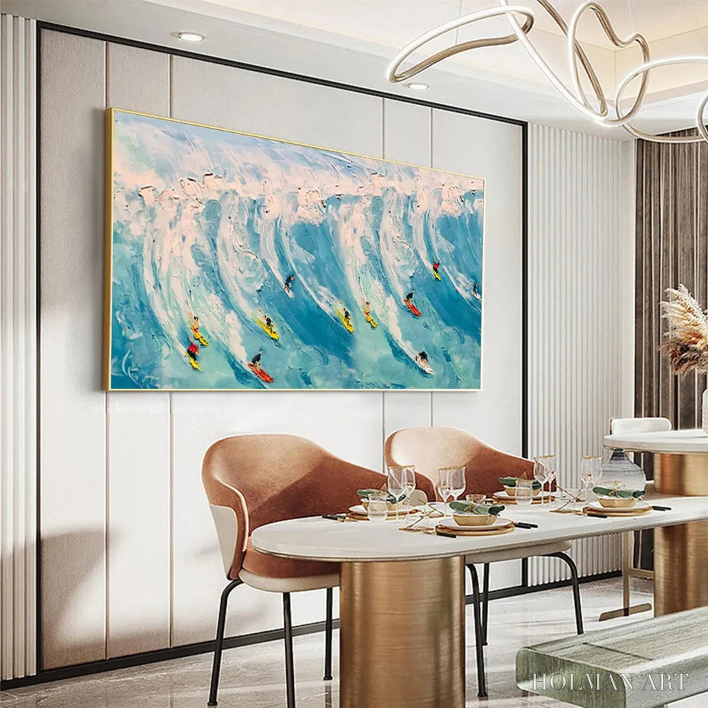 HOLMAN ART Wave Riders – Ocean Painting of Surfers in Motion - image 2