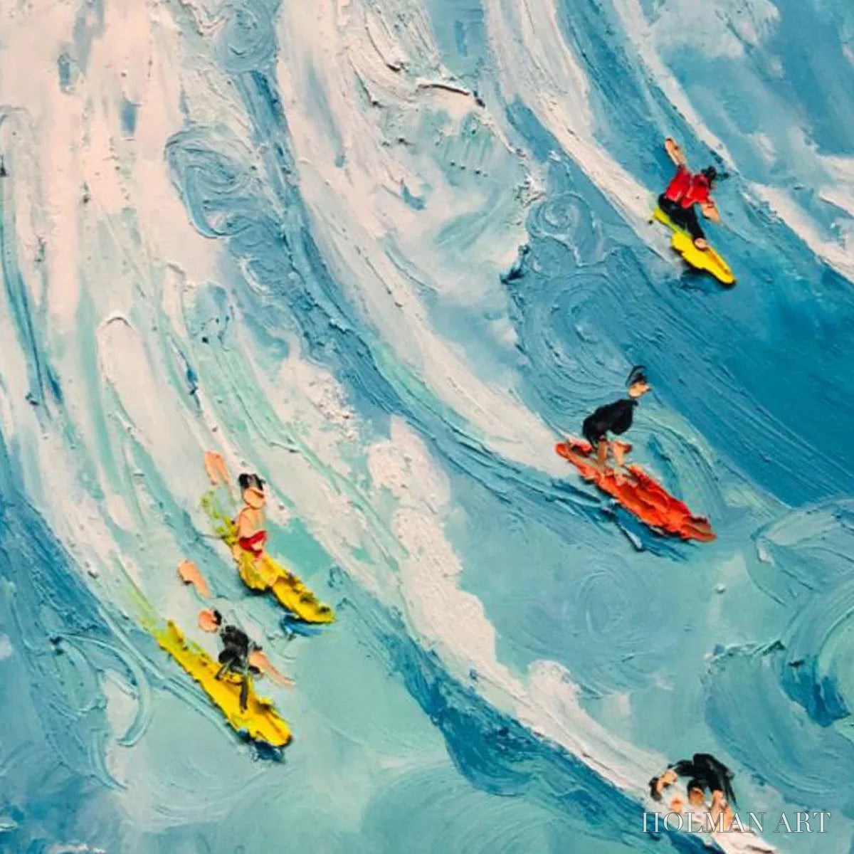 HOLMAN ART Wave Riders – Ocean Painting of Surfers in Motion - image 4