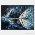 HOLMAN ART Whale'S Grace – Textured Whale Tail Painting, Ocean Animal Art, Blue, Living Room, Bedroom, Office - image 1