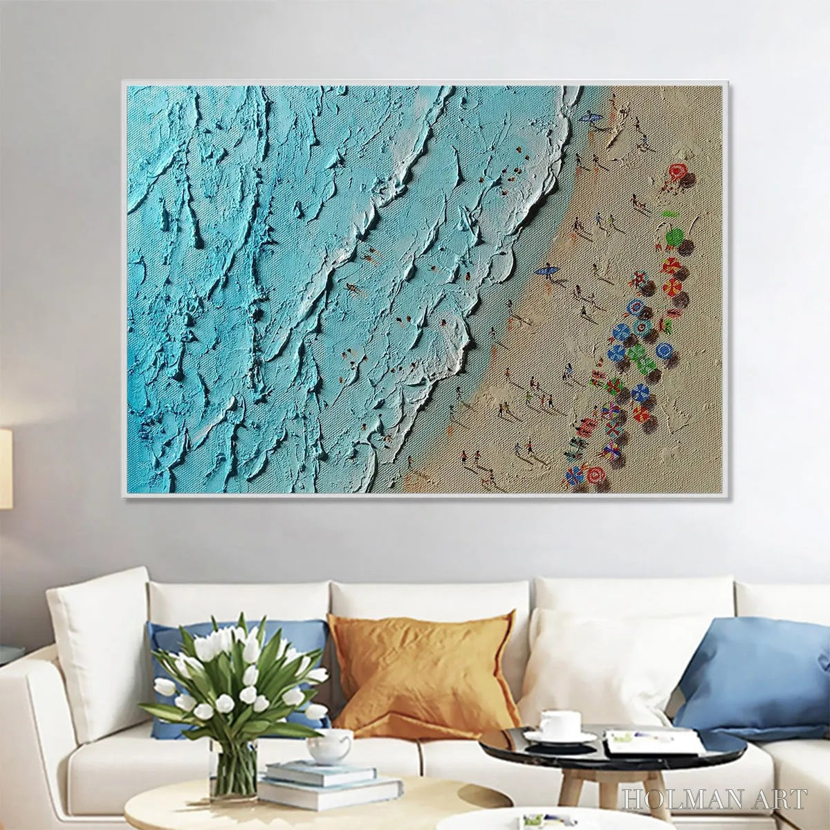 HOLMAN ART Aerial Vista – Impasto Beach Scene Oil Painting - image 2