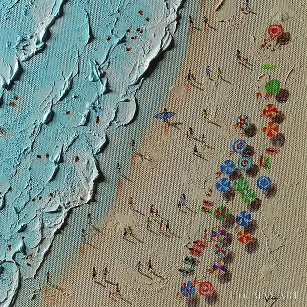 HOLMAN ART Aerial Vista – Impasto Beach Scene Oil Painting - image 3