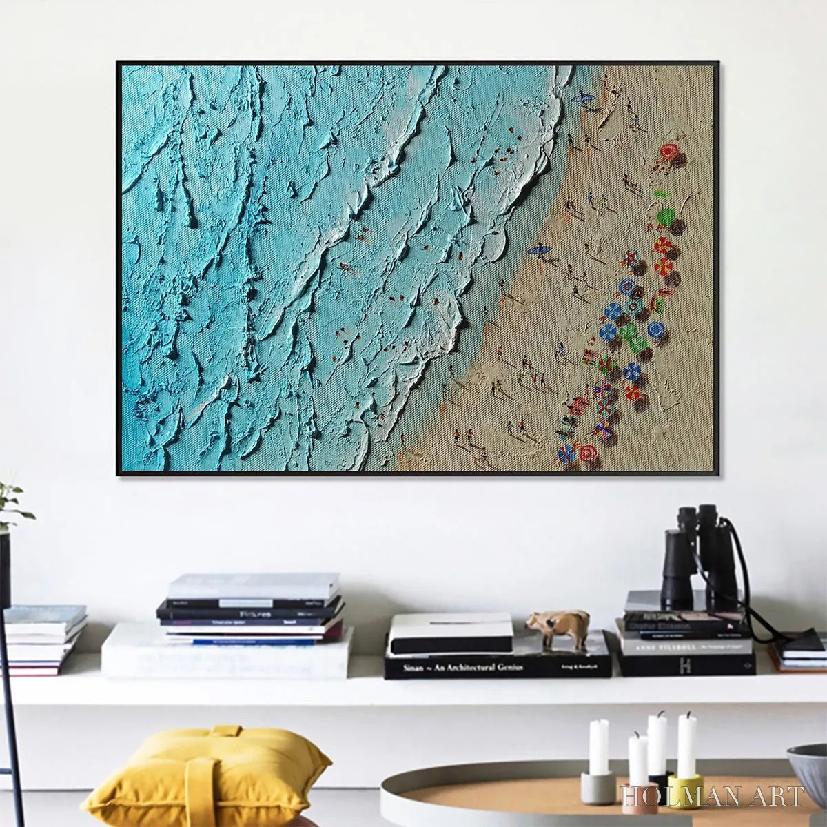 HOLMAN ART Aerial Vista – Impasto Beach Scene Oil Painting - image 4