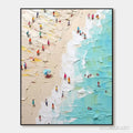HOLMAN ART Summer Holiday – Colorful Impasto Beach Scene Oil Painting - image 1