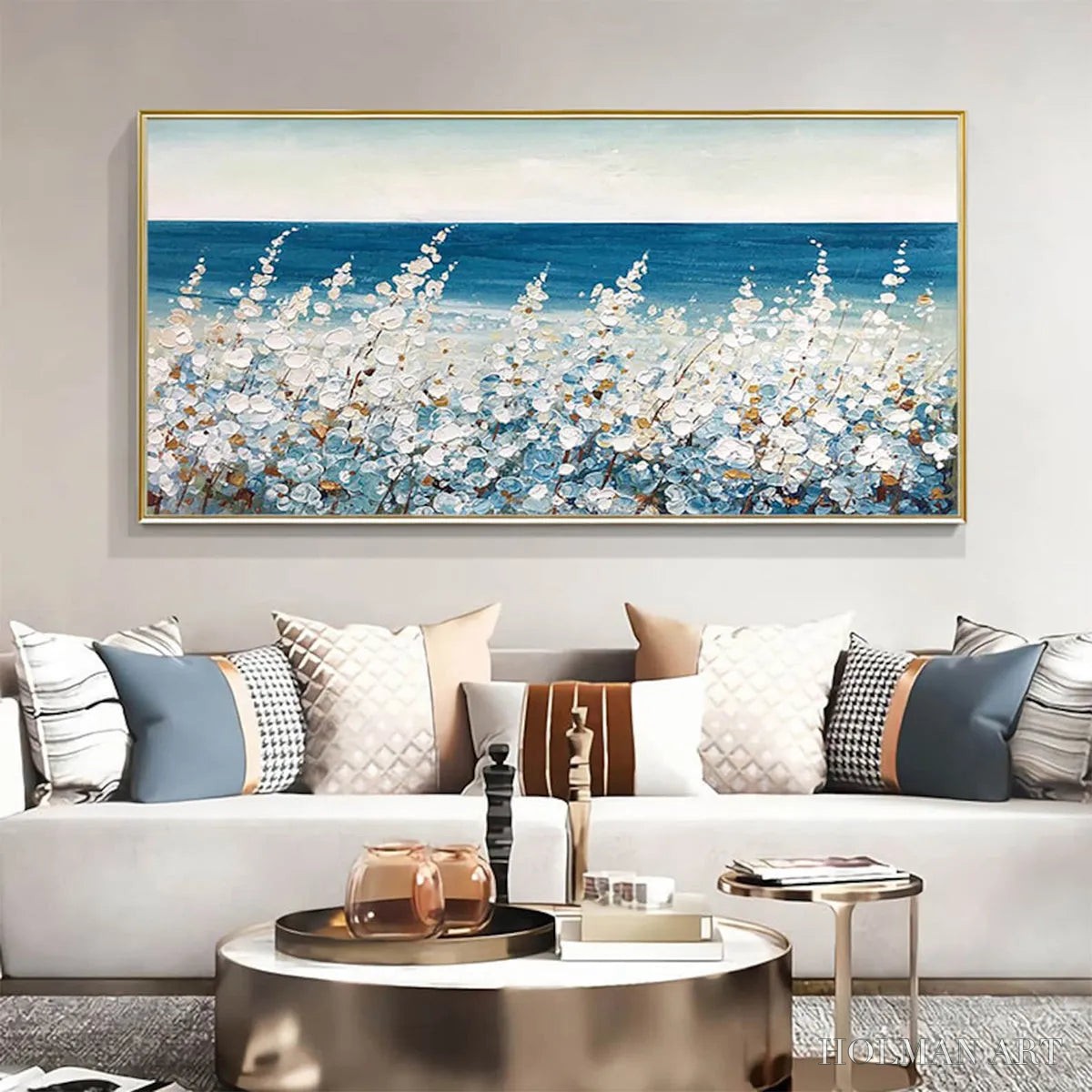 HOLMAN ART Ocean Breeze – Impasto Seascape Oil Painting in Blue and White - image 2