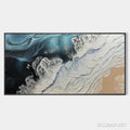 HOLMAN ART Ocean’S Embrace – Ocean Painting in Blue, White, and Beige, Textured Canvas, Modern - image 1