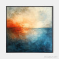 HOLMAN ART Fiery Embrace – Abstract Ocean Sunset Oil Painting - image 1