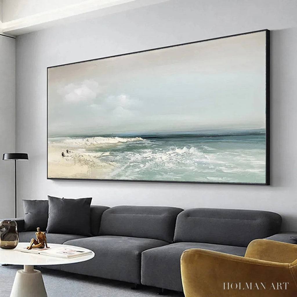 HOLMAN ART Coastal Whispers – Tranquil Beach Landscape Oil Painting - image 4