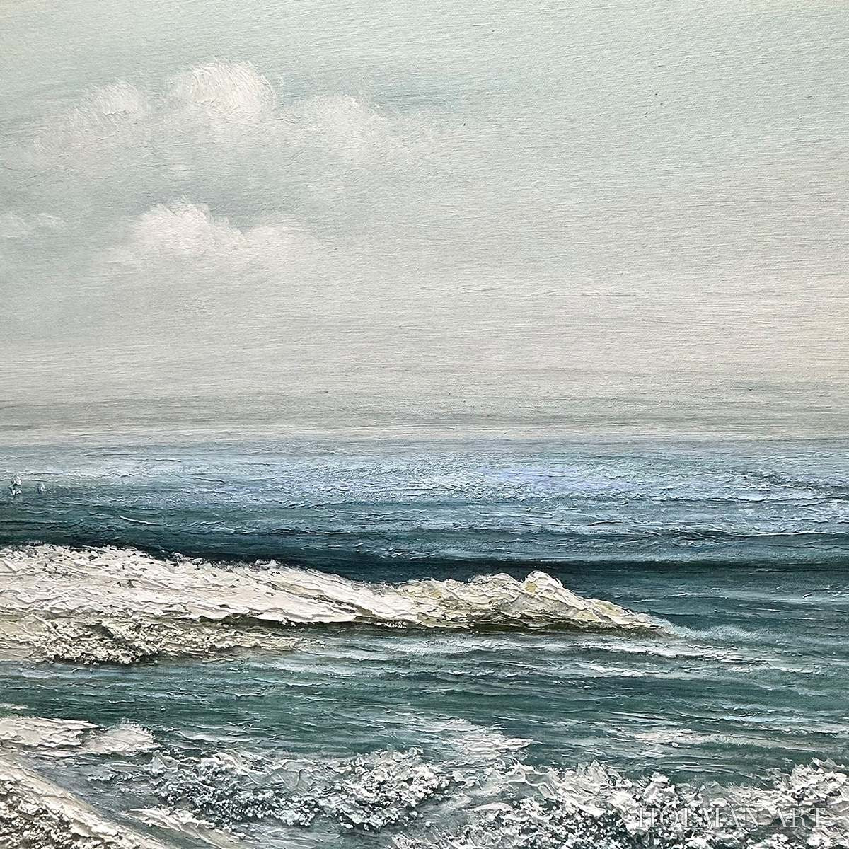 HOLMAN ART Coastal Whispers – Tranquil Beach Landscape Oil Painting - image 6