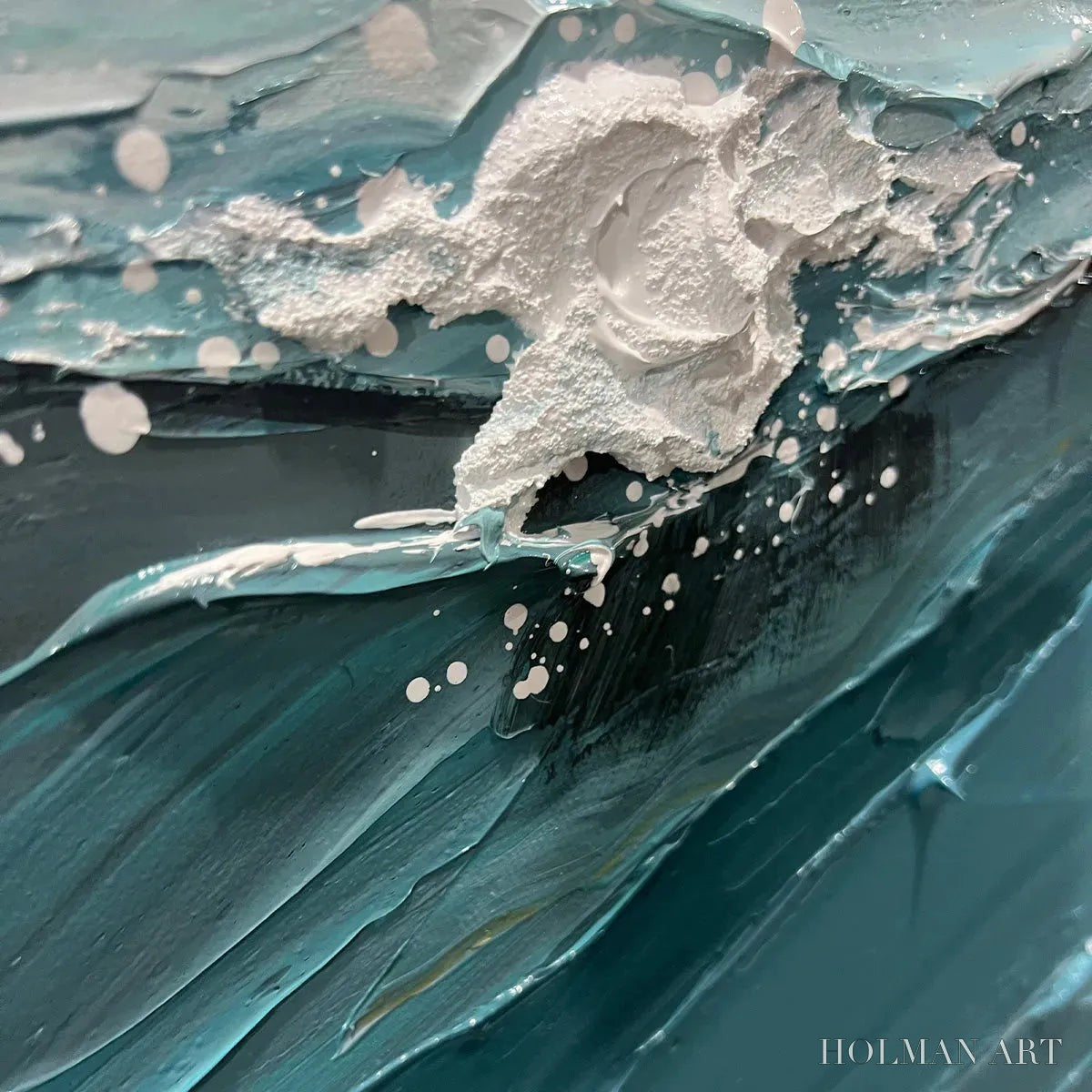 HOLMAN ART Oceanic Symphony – Textured Abstract Wave Oil Painting - image 5