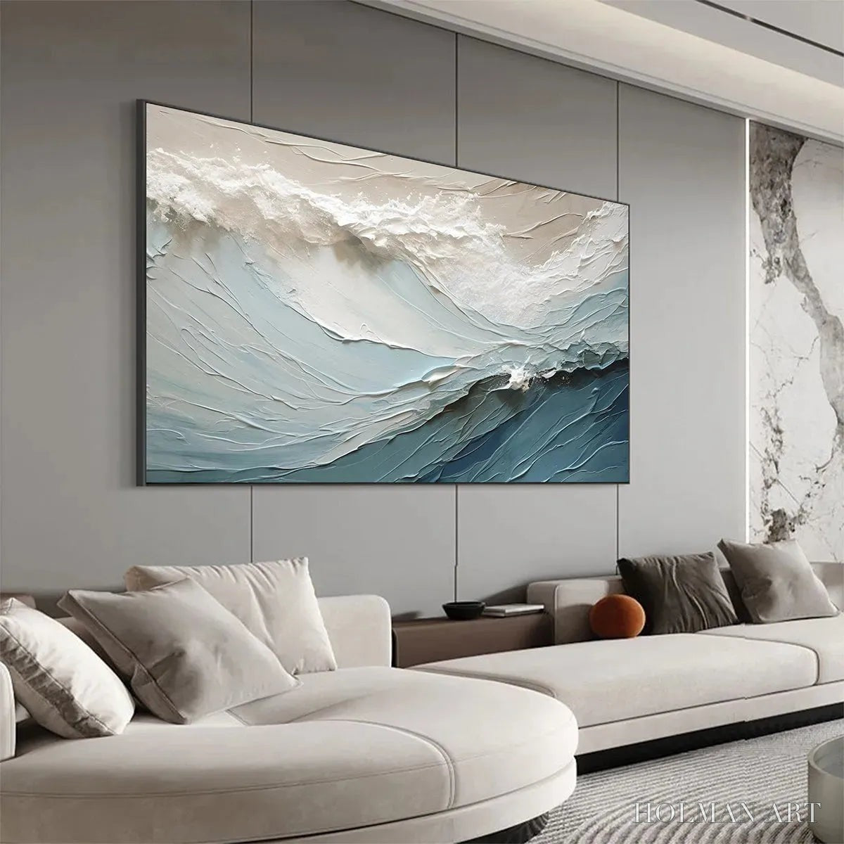 HOLMAN ART Oceanic Symphony – Textured Abstract Wave Oil Painting - image 6
