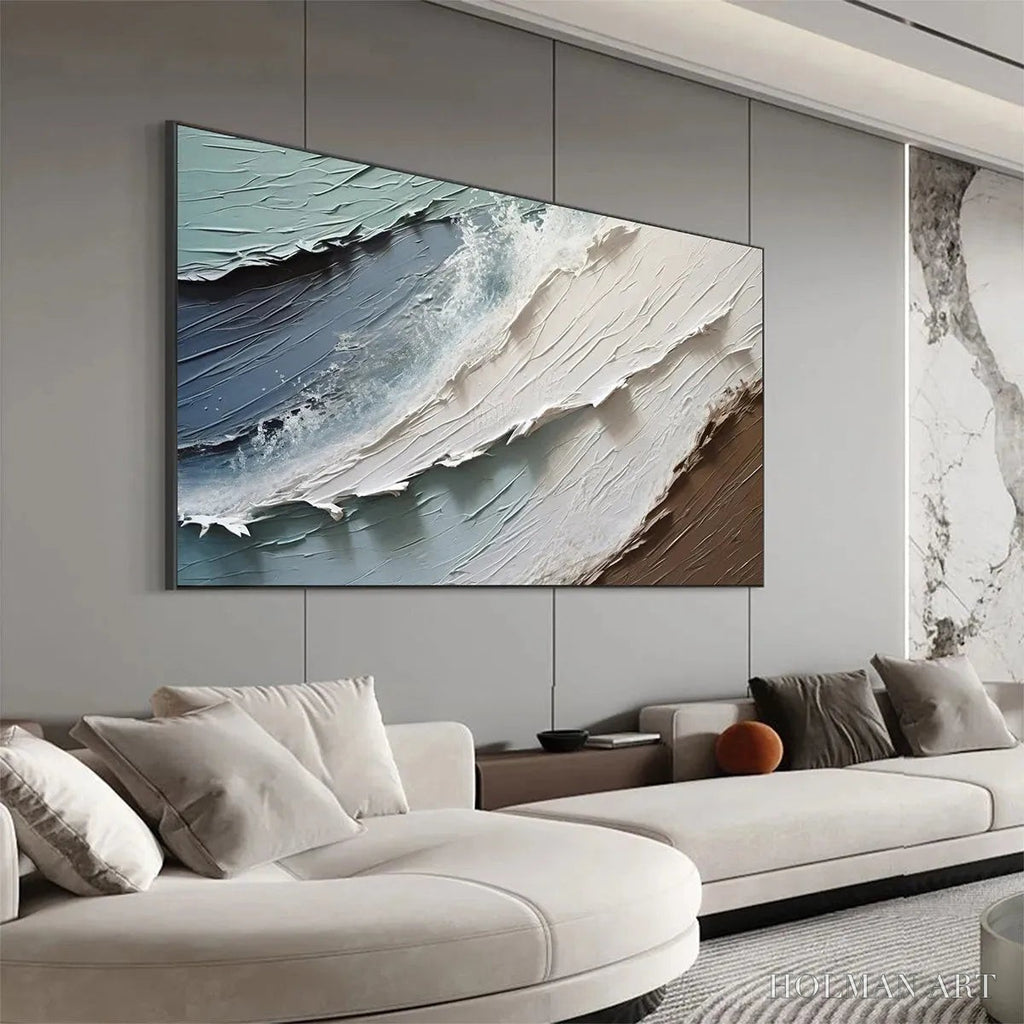 HOLMAN ART Coastal Textures – Panoramic Abstract Seascape, Impasto, Palette Knife - image 6