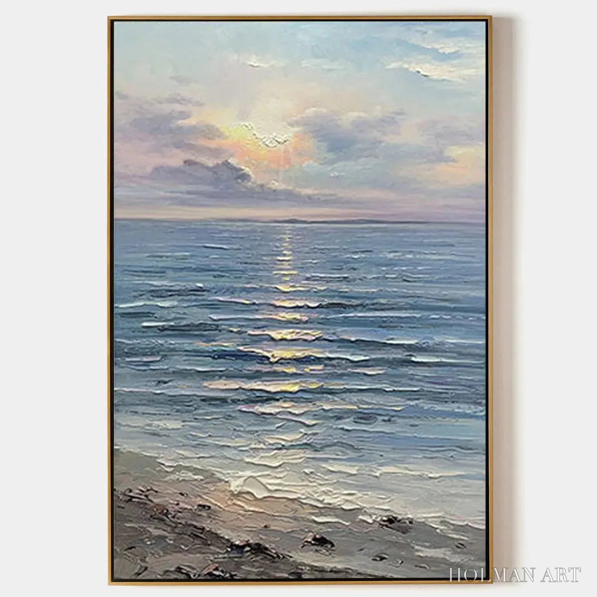HOLMAN ART Serene Seascape – Vertical Ocean Painting - image 1