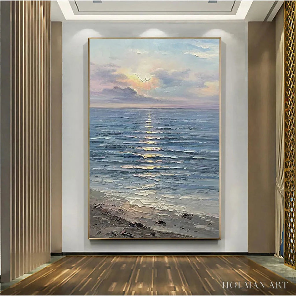 HOLMAN ART Serene Seascape – Vertical Ocean Painting - image 4