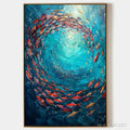 HOLMAN ART Coral Swirl – Vertical Fish Painting, Colorful, Ocean - image 1