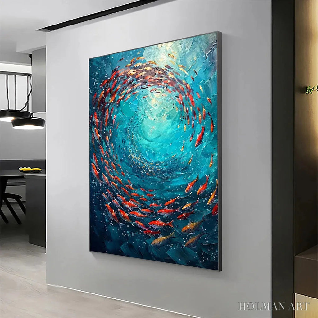 HOLMAN ART Coral Swirl – Vertical Fish Painting, Colorful, Ocean - image 5
