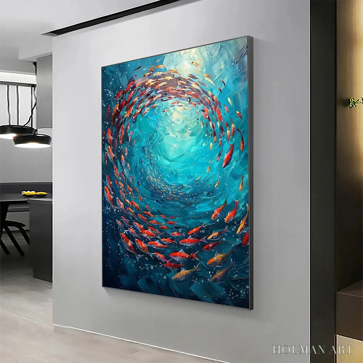 HOLMAN ART Coral Swirl – Vertical Fish Painting, Colorful, Ocean - image 5