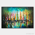 HOLMAN ART Vivid Regatta – Panoramic Sailboat Painting - image 1