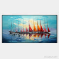 HOLMAN ART Sailing Into Sunset – Panoramic Sailboat Painting - image 1