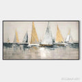 HOLMAN ART Golden Regatta – Panoramic Sailboat Painting - image 1