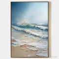 HOLMAN ART Ocean'S Embrace – Textured Ocean Painting, Impasto , Vertical Canvas, Beach Decor - image 1
