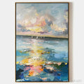 HOLMAN ART Sailboats At Sunset – Seascape Painting, Impasto, Textured , Ocean Sunset, Vertical - image 1