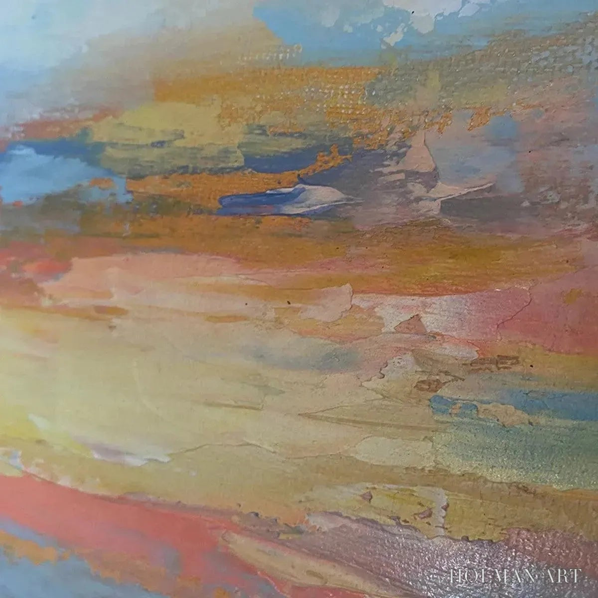 HOLMAN ART Golden Hour Seascape – Ocean Painting, Sunset , Impasto Texture, Vertical Canvas - image 3