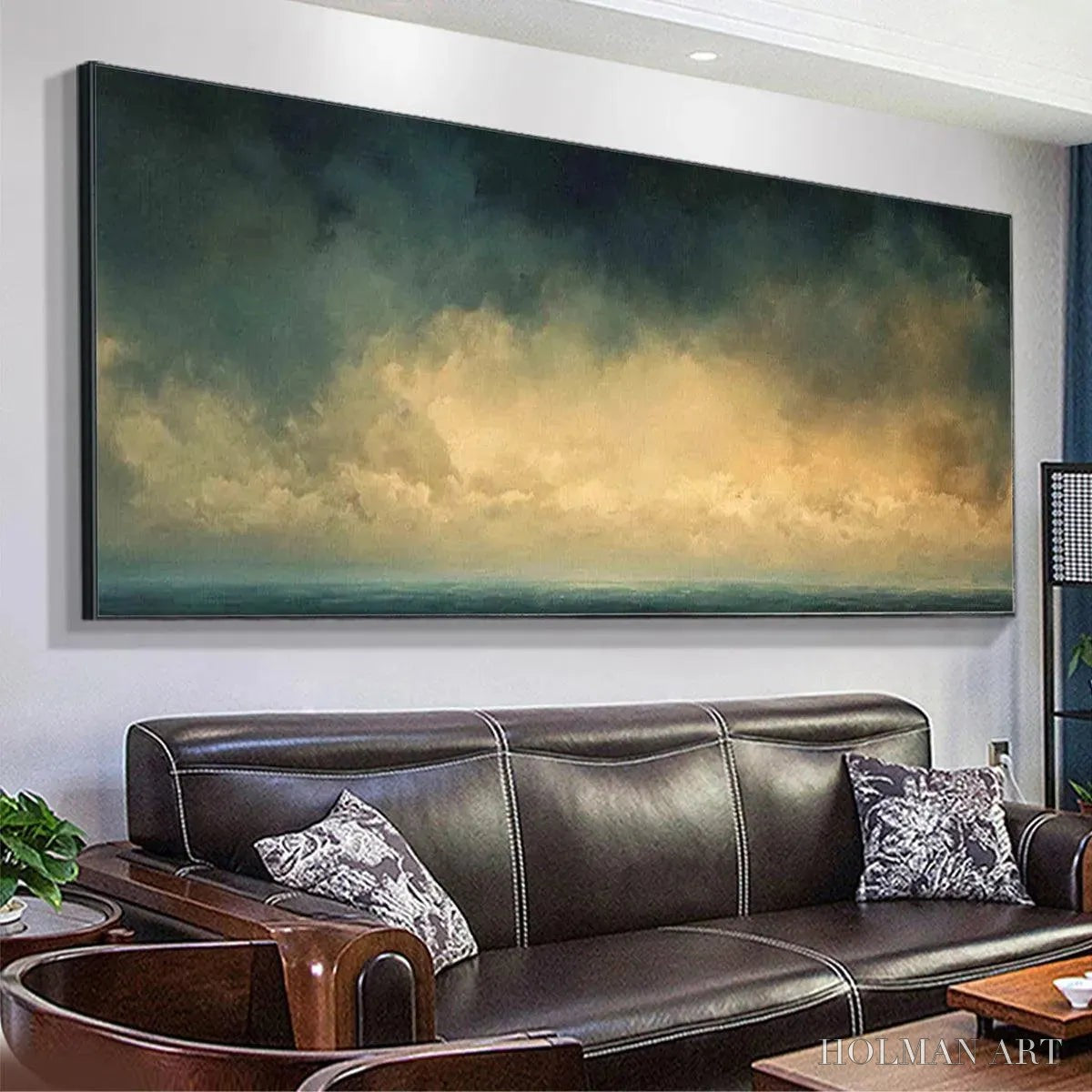 HOLMAN ART Golden Clouds Panoramic – Seascape Painting, Panoramic , Coastal Decor - image 5